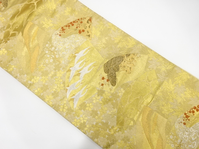 JAPANESE FUKURO OBI / WOVEN CRANE